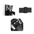 A clear shoulder crossbody bag featuring a zipper closure and adjustable black straps. The material is glossy and transparent.