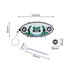 A golf tee set featuring a keyring, golf tee, and two markers with a green and white design.