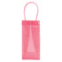 A PVC clear wine ice tote bag in translucent pink with two handles and a sleek, minimalist design.