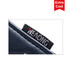 A navy custom blade putter cover featuring a branding tag, designed for golf equipment.