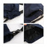 A lightweight navy drawstring backpack featuring adjustable straps and a zippered pocket. Includes a logo.