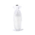 A wine drawstring bag in white, designed to hold a wine bottle, featuring a drawstring closure and fine mesh texture.