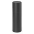 A drink bottle in a sleek, matte black design, featuring a simple cylindrical shape and a smooth surface.