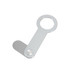A silver aluminium magnetic phone holder designed for laptops, featuring a sleek and minimalist design.
