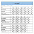A size chart for a long sleeve shirt, detailing measurements for men, women, and kids in centimetres.