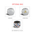 A circular car sun shade featuring a white surface, with optional colourful designs and branding on some models.