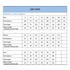 A size chart displaying measurements for unisex, women's, and kids' long sleeve polos, organised by sizes and dimensions.