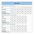 A size chart detailing measurements for men's, women's, and kids' long sleeve polos, including chest and sleeve lengths.