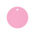 A drink bottle cover in a circular shape, featuring a pink colour and a hole for attaching.