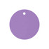 A drink cover in a circular shape, featuring a solid purple colour and a hole for attachment.