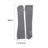 Long sleeve, fingerless gloves in grey, featuring a logo, measuring 48 cm in length and 12.5 cm in width.