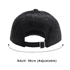 A corduroy baseball cap in black with an adjustable strap at the back and a logo.