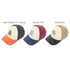 A 5 Panel Distressed Cotton Baseball Cap in three colour variations: orange, navy, and beige, featuring various designs and a logo.