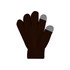 A pair of brown knitted gloves featuring grey tips on the fingers. The gloves have a woven label.