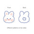 Acrylic UV print clip featuring a cute bunny design with different patterns on each side, predominantly in pastel colours.