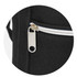 A black cooler bag featuring a silver zip closure and a small branded logo.
