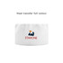 A white chef skull cap with a logo featuring a coloured design.