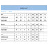 A size chart detailing measurements for men’s, women’s, and kids’ t-shirts in various sizes.