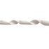 A satin polyester ribbon in white with a gold foil pattern, featuring a logo along its length.