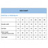 A size chart displaying measurements for a unisex polyester spandex track jacket in various sizes.