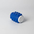 A blue Whirl Popper Spinner with textured bumps and white ends, featuring a logo on one side.