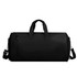 A black convertible duffel bag with handles and a shoulder strap, featuring a zipper and an additional pocket.