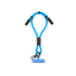 A blue charging phone strap with black connectors and a clip, designed for convenient charging.