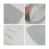 Heat resistant gloves in grey, featuring a soft interior and suede exterior, highlighted in four close-up views.
