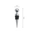 A stainless steel vacuum sealed bottle stopper with a chrome finish, featuring a black rubberised grip.