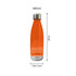 A drink bottle in orange with a stainless steel base, holding 680ml, featuring a sleek, translucent design.