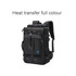 A black convertible backpack that transforms into a duffel bag, featuring multiple pockets and adjustable straps.