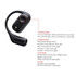 A pair of black open-ear headphones with a control button and flexible design, featuring a logo.