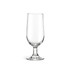A clear glass goblet with a fluted design and a sturdy stem. It has a smooth surface and no visible branding.