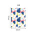 An A4 L-shaped open folder featuring a vibrant design with blue leaves, pink, yellow, and red shapes on a white background.