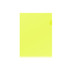A4 L-shaped open folder in bright yellow, featuring a smooth surface and a rounded corner. It has a logo.