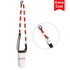 A drink bottle carrier pouch in white with a colourful strap and a logo. Includes a convenient shoulder strap for carrying.