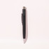 A metal ballpoint pen in black, featuring a clip and a silver tip, with a logo on the barrel.
