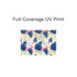 A4 clear file envelope featuring a vibrant design with leaves in blue, pink, and yellow tones. It has a logo.