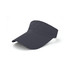 A breathable sun visor in dark navy, featuring a perforated design and a wide brim. It has a logo on the front.