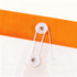 A rope-fastened folder with orange and clear components, featuring a design with small circular fasteners.
