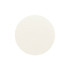 A round, white absorbent paper coaster with a textured surface and a simple design.