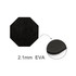 An octagonal black metal coaster with a slightly rounded edge, made from 2.1mm EVA material.