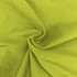A close-up of stretchy fabric in a vibrant lime green colour, displaying a smooth texture and a swirl pattern.