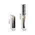 A folding comb in silver and black, featuring a compact design with measurement markings.