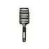 A black detangler bristle hairbrush with a rubber grip handle and spaced bristles for easy untangling.