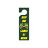 A green custom-shaped PVC door hanger with text and a game controller graphic. It features a hanging hole.