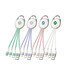 A 3-in-1 charging cable with a keyring, featuring green, purple, pink, and silver cables. Includes a logo on the keyring.