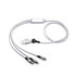 A 6-in-1 night light charging cable in white, featuring multiple connectors and a USB end, with a logo present.