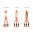 An orange 6-in-1 night light charging cable with multiple connectors, featuring options for screen print, UV print, and engraving.