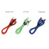 A braided charging cable available in red, green, and blue, featuring USB connectors. Includes a logo.